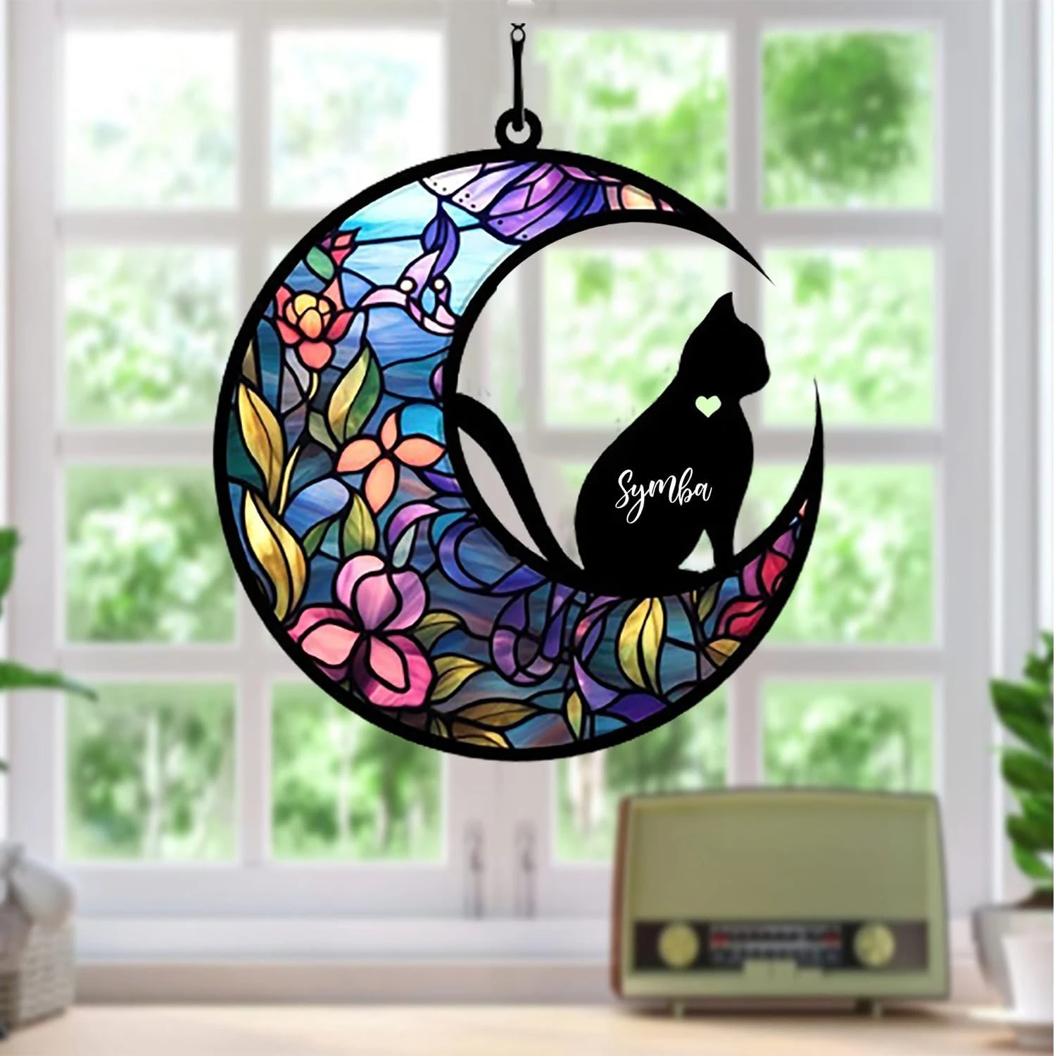 Cat Memorial Suncatcher, Personnalisé Avec Le Nom Date Cat Breeds Suncatcher, Pet Loss Suncatcher, Stained Glass Light Catcher, Cadeaux Pour Les Amoureux Des Chats, Noël Chat Ornement Fenêtre Hangings M9 4 Cat Memorial Suncatcher, Personnalisé Avec Le Nom Date Cat Breeds Suncatcher, Pet Loss Suncatcher, Stained Glass Light Catcher, Cadeaux Pour Les Amoureux Des Chats, Noël Chat Ornement Fenêtre Hangings M9 – Image 2