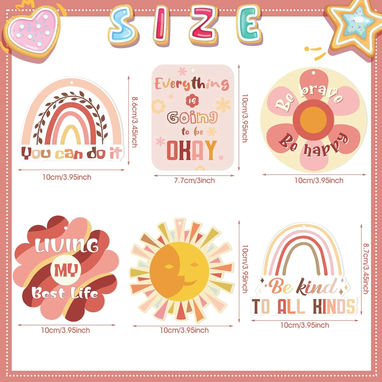 2 Pcs Boho Hippie Voiture Désodorisants Tout Est Ok Parfumé Suspendu Air Désodorisants Mignon Soleil Arc-en-ciel Huile Essentielle Voiture Désodorisants Pour Femmes Hommes Cadeau De Noël Voiture Miroir Décor Accessoires 4 2 Pcs Boho Hippie Voiture Désodorisants Tout Est Ok Parfumé Suspendu Air Désodorisants Mignon Soleil Arc-en-ciel Huile Essentielle Voiture Désodorisants Pour Femmes Hommes Cadeau De Noël Voiture Miroir Décor Accessoires - Image 2