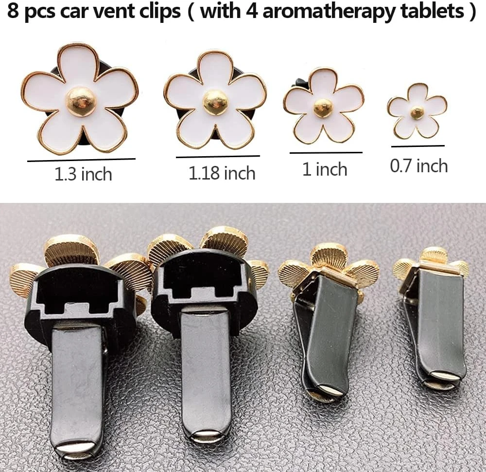 Voiture Air Freshener Vent Clips Pour Femmes 8 Pièces Mignon Voiture Vent Clips Décorations Daisy Fleur Voiture Accessoires Air Freshener Clips Pour Salle De Bains Chambre Thanksgiving Noël Anniversaire Filles Cadeau 4 Voiture Air Freshener Vent Clips Pour Femmes 8 Pièces Mignon Voiture Vent Clips Décorations Daisy Fleur Voiture Accessoires Air Freshener Clips Pour Salle De Bains Chambre Thanksgiving Noël Anniversaire Filles Cadeau - Image 3