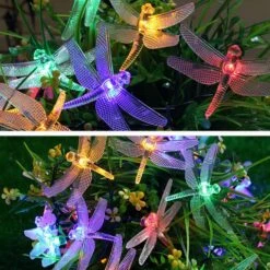 Aolyty Solar Dragonfly String Lights Outdoor, Étanche Solaire Alimenté Fées Lumières, 8 Modes Solaire Décoratif Suspension Lumière Pour Patio Jardin Jardin Décor De Noël (16.4ft 20 LED, Blanc Lumière) -Oui || N/A || pearhead 71QDOhorLgL. AC SL1003