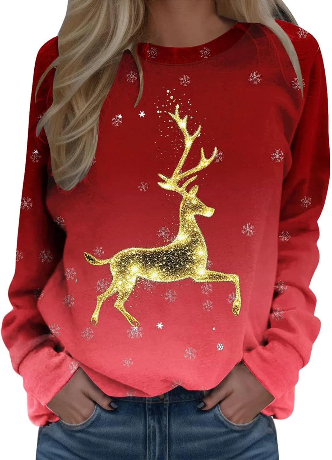 SNKSDGM Femmes Plaid À Manches Longues Baseball Raglan De Noël Sweat-shirt Crew Neck Doux Pulls Tops Tee Shirts Top 3 SNKSDGM Femmes Plaid À Manches Longues Baseball Raglan De Noël Sweat-shirt Crew Neck Doux Pulls Tops Tee Shirts Top