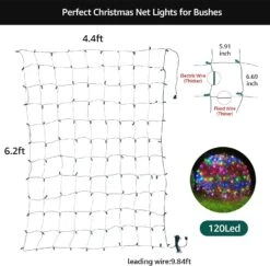 Lampes Au Filet De Noël Au Plomb Lampes De Décoration De Noël En Plein Air 120Led 6.2ftx4.4ft, Brides De Chaîne De Fée Intérieure En Extérieur Connectables Pour La Fête, Les Vacances, Le Mariage, Les Arbres, Les Décorations De Buissons ( Multicolore ) 15 Lampes Au Filet De Noël Au Plomb Lampes De Décoration De Noël En Plein Air 120Led 6.2ftx4.4ft, Brides De Chaîne De Fée Intérieure En Extérieur Connectables Pour La Fête, Les Vacances, Le Mariage, Les Arbres, Les Décorations De Buissons ( Multicolore ) -Oui || N/A || pearhead 71RQTvGRFLL. AC SL1500