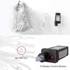 Blingstar Icicle Lights 32.8Ft 300 LED 8Modes Lumières De Noël Plug In Warm White String Lights Extensible Icecycle Lights Pour Noël Fête De Mariage Maison Jardin Chambre Intérieur Extérieur Décoration -Oui || N/A || pearhead 71RxObFdQhL. AC SL1500