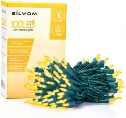 Lumières De Noël Jaunes Silvom, 33 Pieds 100 Lumières De Noël LED, 120V Lumières à Cordes LED Certifiées UL Pour Halloween, Arbre De Noël, Mariage, Fête, Terrasse, Vacances, Maison Intérieure Et Décoration Extérieure