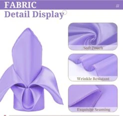 Serviettes Satin Lavande 40 Pcs Violet Satin Serviettes En Tissu Carré 17" Doux Lisse Serviettes De Table Serviettes Lavables Serviettes En Tissu Pour Mariages Fêtes Dîner De Noël Thanksgiving Noël (Lavender) -Oui || N/A || pearhead 71V7tZTQlcL. AC SL1500