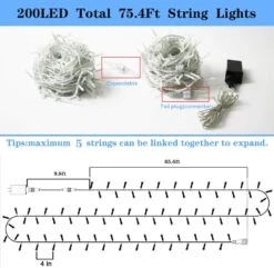 YAOZHOU Rose Décorations De Noël Cordes Lumières, Intérieur Extérieur IP44 Étanche 66Ft 200LED 8 Modes Rose Fée Décor Lumières Pour La Saint-Valentin, Halloween,Vacances, Fête,Mariage,Jardin,Tree Décor 11 YAOZHOU Rose Décorations De Noël Cordes Lumières, Intérieur Extérieur IP44 Étanche 66Ft 200LED 8 Modes Rose Fée Décor Lumières Pour La Saint-Valentin, Halloween,Vacances, Fête,Mariage,Jardin,Tree Décor -Oui || N/A || pearhead 71V8xjGXiNL. AC SL1498