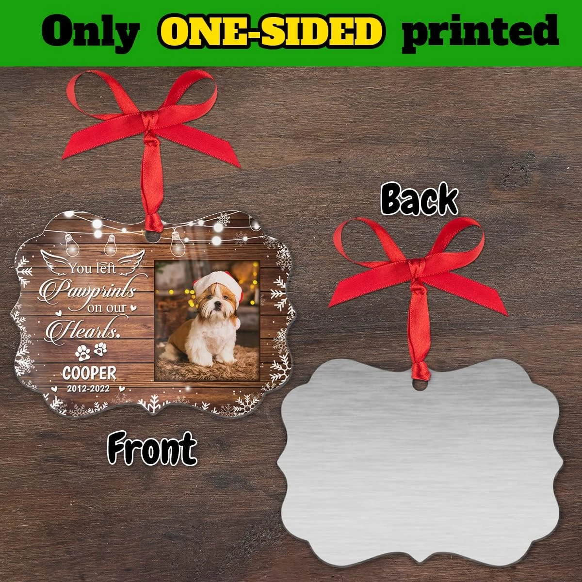 TRIENCY Personnalisé Animal Mémorial Ornement Personnalisé Chien Chat Photo Image Vous Gauche Paw Impressions Sur Nos Coeurs En Aluminium Souvenir Ornements Pour Arbre De Noël Décoration Keepsake Sympathy Cadeau 5 TRIENCY Personnalisé Animal Mémorial Ornement Personnalisé Chien Chat Photo Image Vous Gauche Paw Impressions Sur Nos Coeurs En Aluminium Souvenir Ornements Pour Arbre De Noël Décoration Keepsake Sympathy Cadeau - Image 3