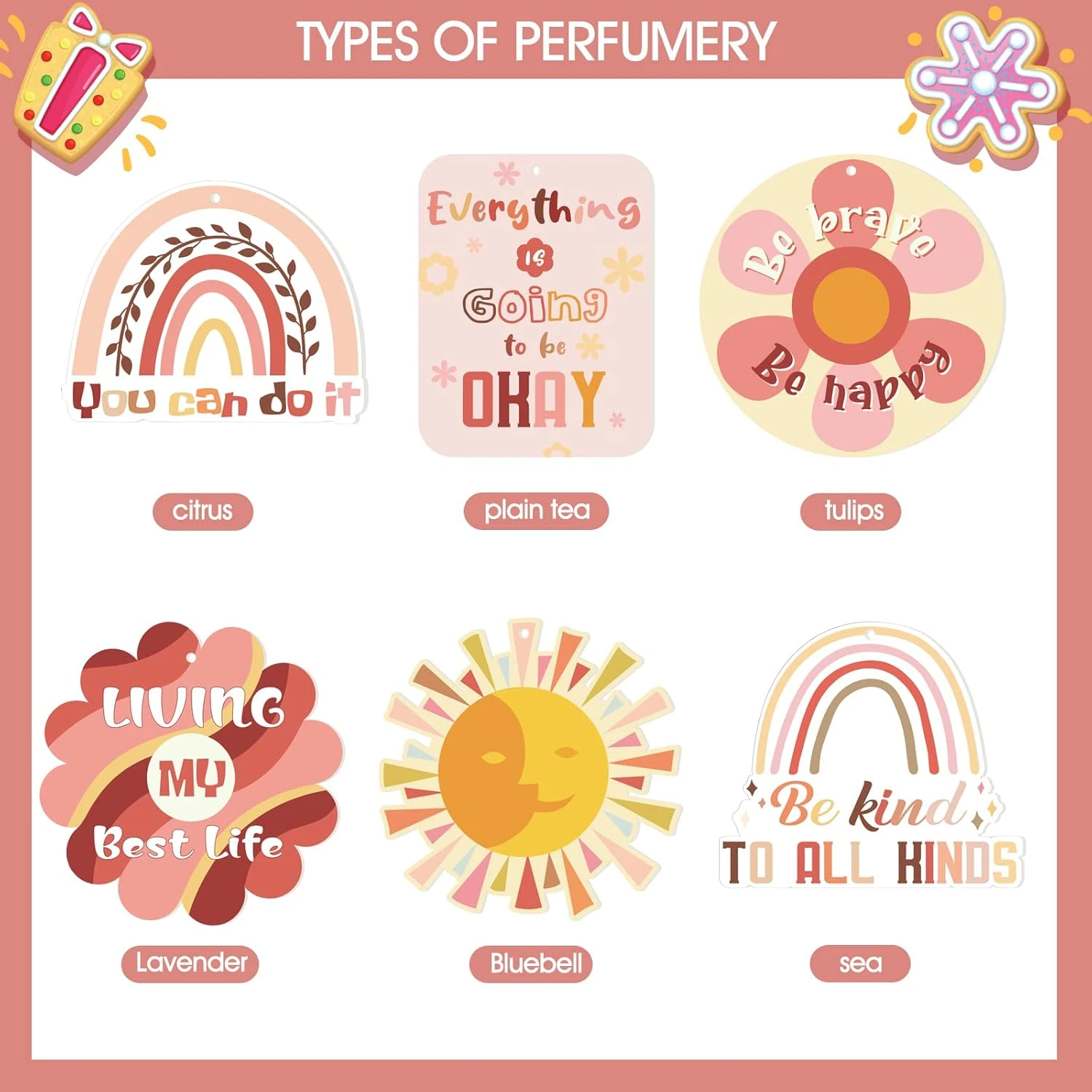 2 Pcs Boho Hippie Voiture Désodorisants Tout Est Ok Parfumé Suspendu Air Désodorisants Mignon Soleil Arc-en-ciel Huile Essentielle Voiture Désodorisants Pour Femmes Hommes Cadeau De Noël Voiture Miroir Décor Accessoires 5 2 Pcs Boho Hippie Voiture Désodorisants Tout Est Ok Parfumé Suspendu Air Désodorisants Mignon Soleil Arc-en-ciel Huile Essentielle Voiture Désodorisants Pour Femmes Hommes Cadeau De Noël Voiture Miroir Décor Accessoires - Image 3