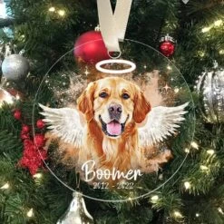 Personnalisé Animal Domestique Mémorial Ornement De Noël, Personnalisé Photo Ornement D'animal De Compagnie, Ange Ailes Chien Perte De Chat Cadeau Ornement De Mémoire, Pet Sympathy Cadeau Pour Perte De Chien Chat, Pet Souvenir Acrylique Ornement -Oui || N/A || pearhead 71WYYnUElVL. AC US1000 1