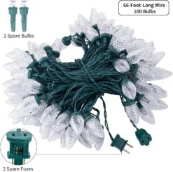 Feux De Chaîne De Noël LED C9, Feux De Chaîne De Fraise Imperméables à 100 LED, Forme De Lumières De Fil Vert Extensible Enfichable Pour Extérieur Extérieur Décoration De Fête De Mariage En Patio, Blanc Chaud -Oui || N/A || pearhead 71XFd4wYSL. AC SL1500