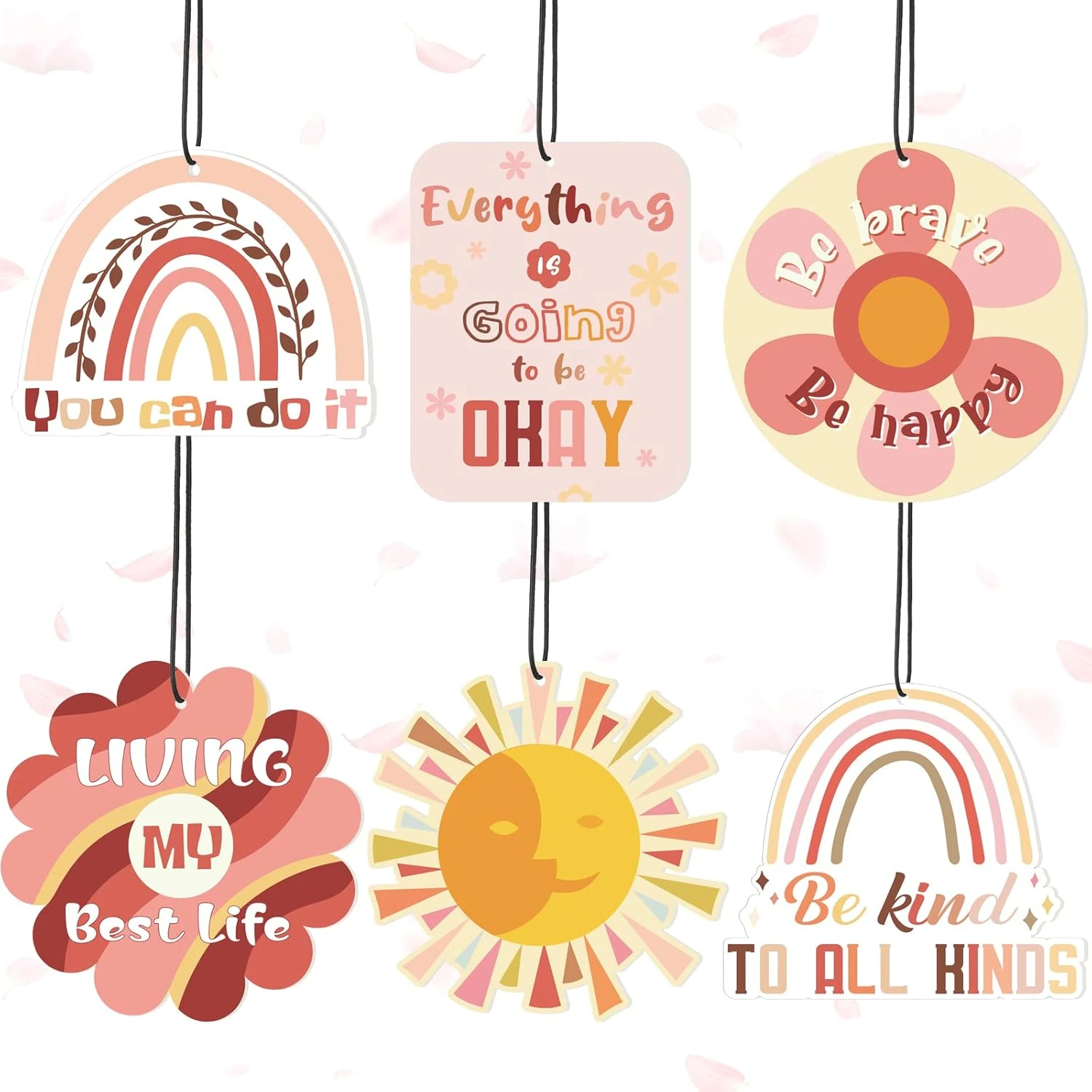 2 Pcs Boho Hippie Voiture Désodorisants Tout Est Ok Parfumé Suspendu Air Désodorisants Mignon Soleil Arc-en-ciel Huile Essentielle Voiture Désodorisants Pour Femmes Hommes Cadeau De Noël Voiture Miroir Décor Accessoires 3 2 Pcs Boho Hippie Voiture Désodorisants Tout Est Ok Parfumé Suspendu Air Désodorisants Mignon Soleil Arc-en-ciel Huile Essentielle Voiture Désodorisants Pour Femmes Hommes Cadeau De Noël Voiture Miroir Décor Accessoires