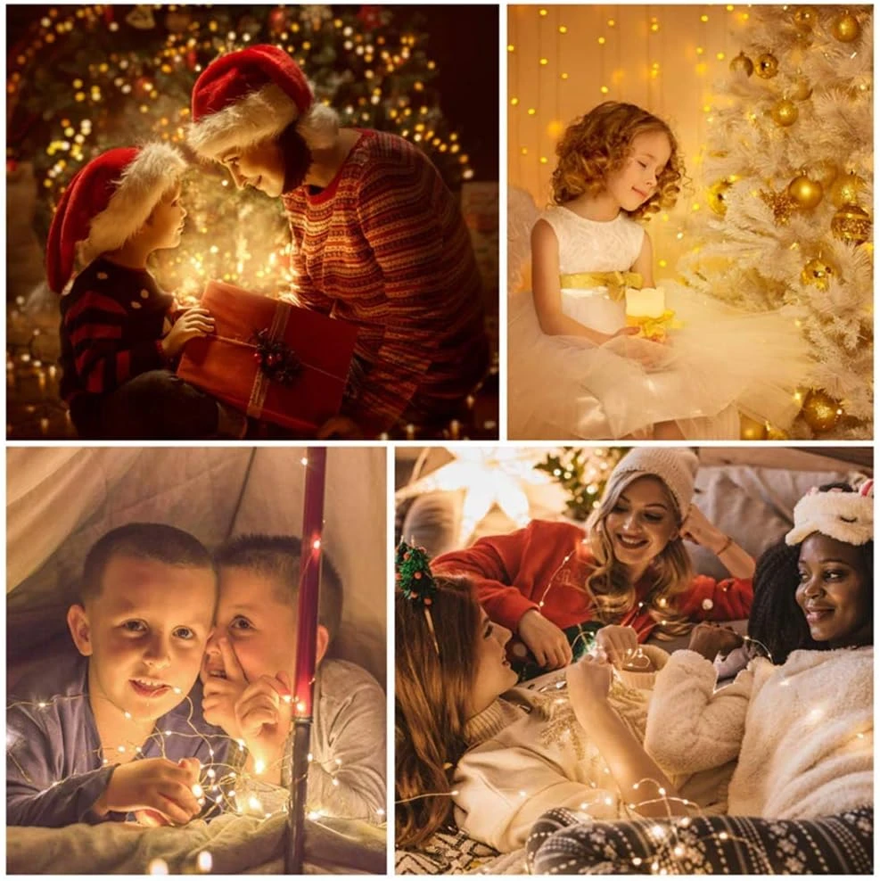 Lumières Solaires De Chaîne à L'extérieur, 33Ft 100LEDs Lumières Solaires De Fée Avec 8 Modes D'éclairage Lumières Décoratives En Cuivre étanches Pour Noël Patio Party Garden Gate Yard Wedding (blanc Chaud, 2Pack) 7 Lumières Solaires De Chaîne à L'extérieur, 33Ft 100LEDs Lumières Solaires De Fée Avec 8 Modes D'éclairage Lumières Décoratives En Cuivre étanches Pour Noël Patio Party Garden Gate Yard Wedding (blanc Chaud, 2Pack) - Image 5