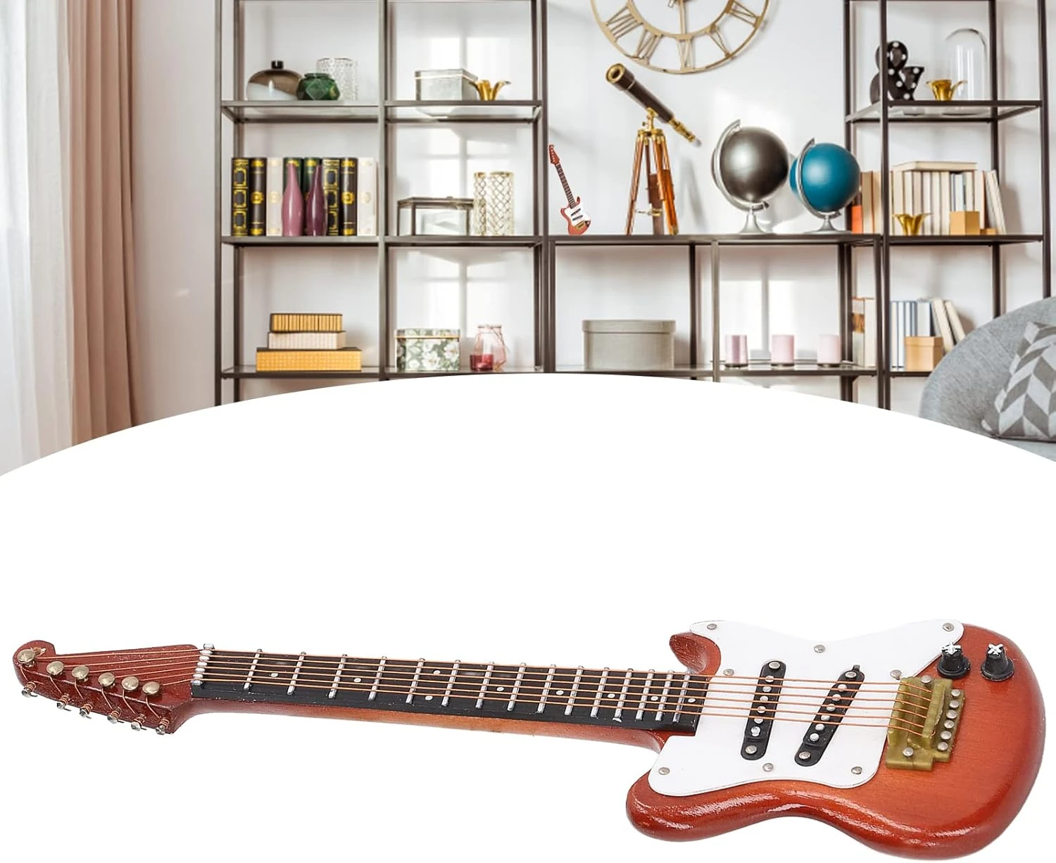 Agatige 5.9in Mini Modèle De Guitare, Instrument De Musique Miniature Avec Corde D'Or Pour Noël, Graduation, Anniversaires 5 Agatige 5.9in Mini Modèle De Guitare, Instrument De Musique Miniature Avec Corde D'Or Pour Noël, Graduation, Anniversaires - Image 3