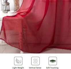 Tony's Collection Rouge Sheer Rideaux Décorations De Noël Fenêtre Rideaux Avec Côté Broderie Frill Rod Poche Sheer Panels Rideaux 63 Pouces De Long Pour Chambre Salon (34x63 Pouce, Rouge, 2 Panneaux) -Oui || N/A || pearhead 71YkEMmk5vL. AC SL1500