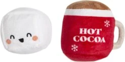 Pearhead Holiday Hot Cocoa Cat Toy Set, Cadeau Propriétaire D'animal De Compagnie De Noël, Accessoires Holiday Must Have, Jouet De Chat En Peluche, Set De 2