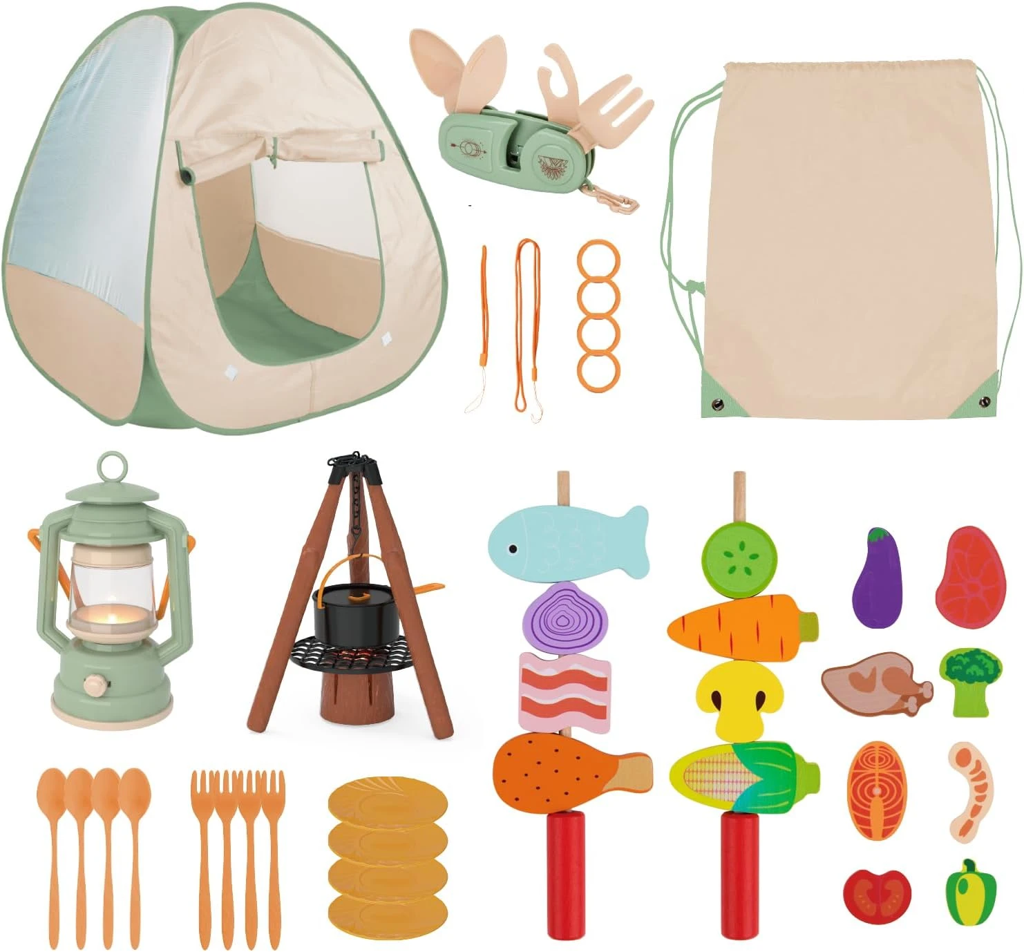 OOOK Kids Camping Tent Set, Jouets D'extérieur Pour Les Tout-petits 1-3, Pretend Play Camp Gear Tools Pour Noël Anniversaire 3 OOOK Kids Camping Tent Set, Jouets D'extérieur Pour Les Tout-petits 1-3, Pretend Play Camp Gear Tools Pour Noël Anniversaire