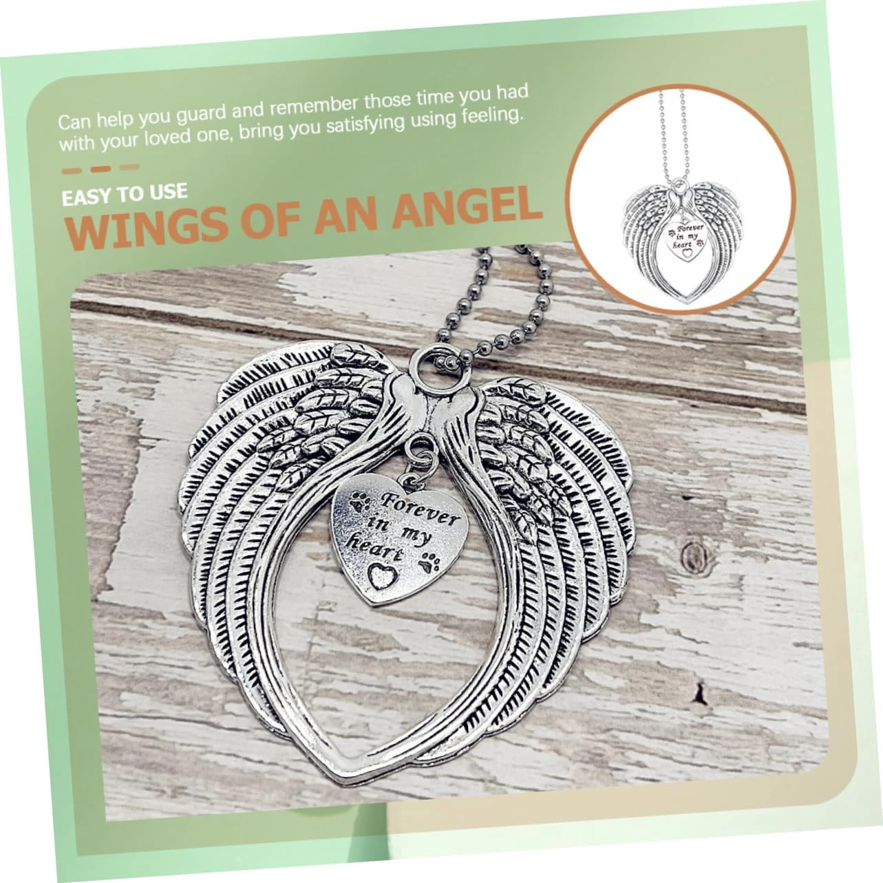 Garneck 2pcs Coeur Ailes Pendentif Voiture Accessoires Animaux Mémorial Décorations Anges Ailes Collier Noël Upside Down Croix Boucles D'oreilles Alliage Argent Ange Aile Charme De Voiture Noël 8 Garneck 2pcs Coeur Ailes Pendentif Voiture Accessoires Animaux Mémorial Décorations Anges Ailes Collier Noël Upside Down Croix Boucles D'oreilles Alliage Argent Ange Aile Charme De Voiture Noël - Image 6