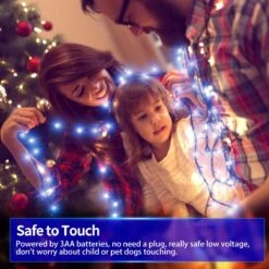 Télécommande] Fairy String Lights Batterie Fonctionnée, 33FT 100 LED Lumières De Noël IP65 Étanche Avec Minuterie, Fonction Mémoire Et 8 Modes D'éclairage Pour Intérieur Extérieur Noël Halloween Mariage - Bleu -Oui || N/A || pearhead 71ZKKYJYDgL. AC SL1200