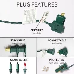 JUSTPRO 100LIGHTS Vert Extra-Droit Avec Connecteurs D'End Lumières Décoratives De Noël 5.98m UL Certifié Mini Chaîne Lumière Ensemble Étanche Pour Maison Jardin Vacances Arbre De Noël Fête Mariage -Oui || N/A || pearhead 71ZRCyu2NZL. AC SL1500