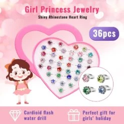 Anneaux De Bijoux En Cristal Newmemo Pour Les Enfants 36pcs Filles Anneaux Réglables Princesse Bijoux Anneaux De Doigt Avec Boîte De Forme De Coeur Faire Semblant Jouer Et Habiller Bague Cadeau De Noël Pour Enfant Enfant 12 Anneaux De Bijoux En Cristal Newmemo Pour Les Enfants 36pcs Filles Anneaux Réglables Princesse Bijoux Anneaux De Doigt Avec Boîte De Forme De Coeur Faire Semblant Jouer Et Habiller Bague Cadeau De Noël Pour Enfant Enfant -Oui || N/A || pearhead 71ZS cKXu5L. AC UL1500