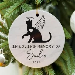 Ornements De Noël Mémorial Chat Personnalisés, Ornement Perte De Chat Jocidea, Cadeaux Mémoriaux Animaux Pour Chats, Cadeaux Sympathie Perte De Chat, Cadeaux Deuil Chat, Cadeau Souvenir Animal Chat - Cadeaux Perte Animaux
