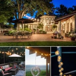 Feux De Chaîne D'extérieur 75Ft G40 UL Listé 80 Ampoules Edison (5 Pièce De Rechange) Feux De Corde Globe étanche Pour Le Bistro De Balcon En Patio Café Suspendu Intérieur Décor De Fête De Noël Avec 75 Poches E12 -Oui || N/A || pearhead 71akvoXgDgL. AC SL1000