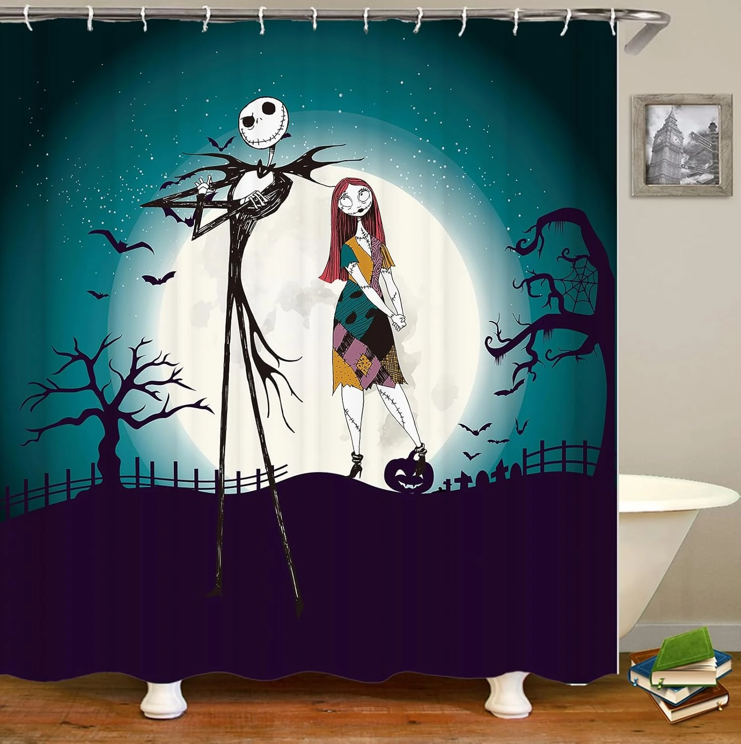 Doimck Cauchemar Avant Noël Rideaux De Douche Pour Salle De Bains Ensembles, Cauchemar Avant Noël Salle De Bains Ensembles Avec Rideau De Douche Et Tapis (N5) 8 Doimck Cauchemar Avant Noël Rideaux De Douche Pour Salle De Bains Ensembles, Cauchemar Avant Noël Salle De Bains Ensembles Avec Rideau De Douche Et Tapis (N5) - Image 6