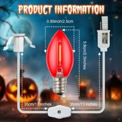 Enhon 2 Pcs Accessoire Cordon Avec LED Ampoule C7 Village Lumière Cordon Avec On/Off Interrupteur Et 2 Fuze Souffler Moule Lumière Pour Halloween Citrouille De Noël Village Maison, Vacances Artisanat Lampe Cord Décor (Red) 10 Enhon 2 Pcs Accessoire Cordon Avec LED Ampoule C7 Village Lumière Cordon Avec On/Off Interrupteur Et 2 Fuze Souffler Moule Lumière Pour Halloween Citrouille De Noël Village Maison, Vacances Artisanat Lampe Cord Décor (Red) -Oui || N/A || pearhead 71b7T0L2C9L. AC SL1500