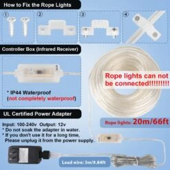 66 Pieds Lumières De Corde éclairage Extérieur, 200 LED 16 Couleurs Changeant Les Lumières De Fée étanches Avec Minuterie à Distance Éclairage De Corde Pour Camping Jardin Patio Wedding Party Décorations Extérieures De Noël 14 66 Pieds Lumières De Corde éclairage Extérieur, 200 LED 16 Couleurs Changeant Les Lumières De Fée étanches Avec Minuterie à Distance Éclairage De Corde Pour Camping Jardin Patio Wedding Party Décorations Extérieures De Noël -Oui || N/A || pearhead 71bMsCtNbFL. AC SL1500