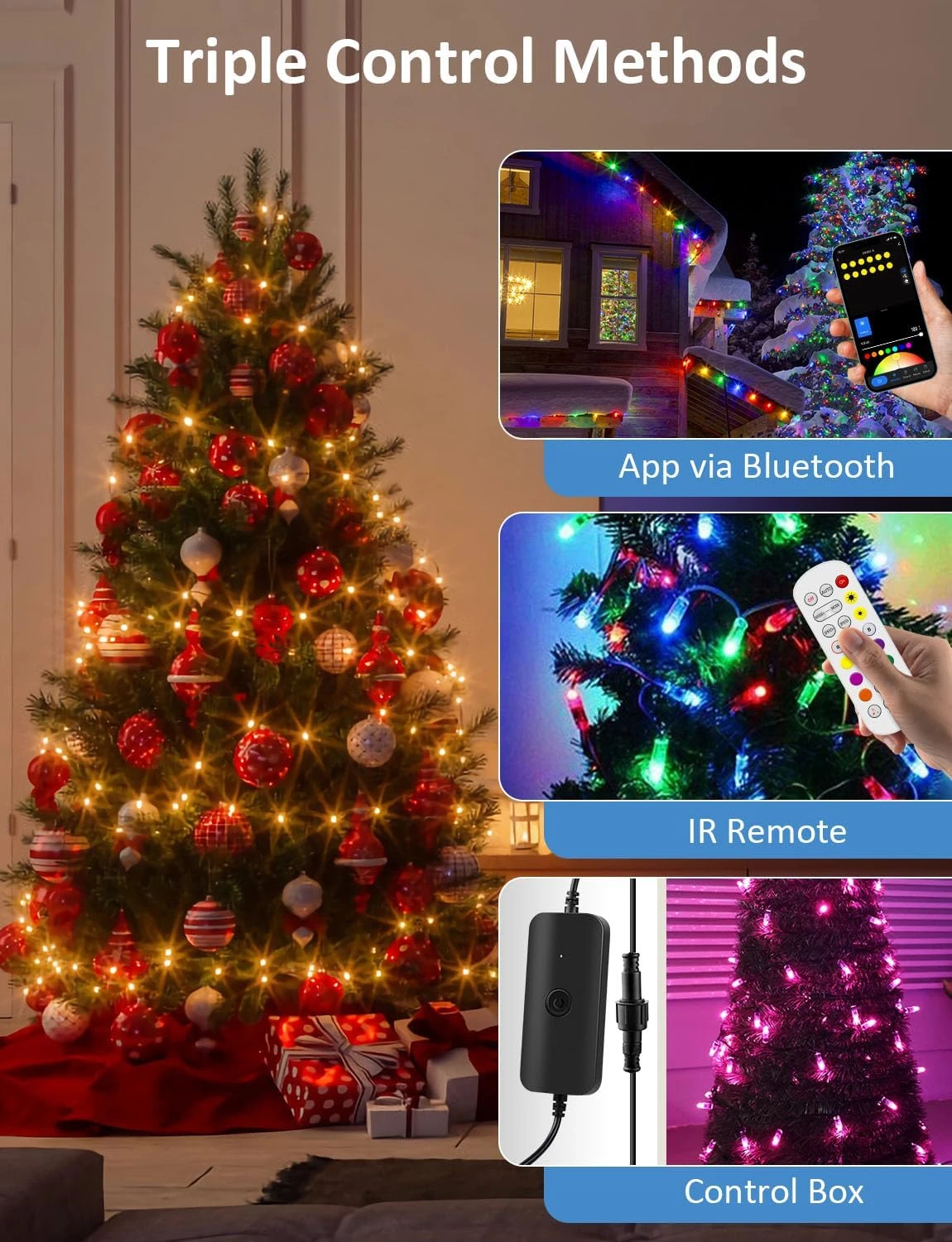 Lumières De Noël Smart LED - Smart Twinkly String Lights App Contrôlée, Dimmable Changement De Couleur Lumières De Noël, Lumières D'arbre De Noël Travailler Avec Alexa & Google Home Pour Décor Extérieur Intérieur 7 Lumières De Noël Smart LED - Smart Twinkly String Lights App Contrôlée, Dimmable Changement De Couleur Lumières De Noël, Lumières D'arbre De Noël Travailler Avec Alexa & Google Home Pour Décor Extérieur Intérieur - Image 5