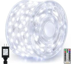 Ollny Lumières De Noël Extérieures Blanc Froid, 600LED 197FT Lumières D'arbre De Noël IP67 Étanche Avec Télécommande 8 Modes Mémoire Minuterie, Plug In Lumières De Noël Pour Maison Intérieure Décorations De Jardin De Vacances
