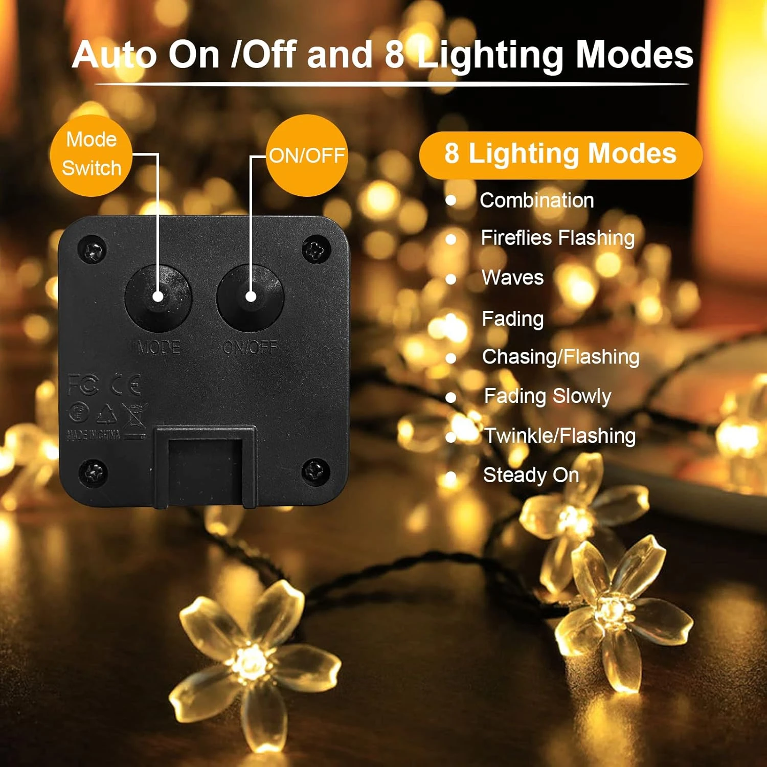 Micacorn Solar String Light Garden, Blossom Solar Powered Fairy Lights 23ft 8 Modes 50 LED Waterproof Flower String Lights Pour Mariage En Plein Air Fête De Noël Décorations De Vacances 7 Micacorn Solar String Light Garden, Blossom Solar Powered Fairy Lights 23ft 8 Modes 50 LED Waterproof Flower String Lights Pour Mariage En Plein Air Fête De Noël Décorations De Vacances - Image 5