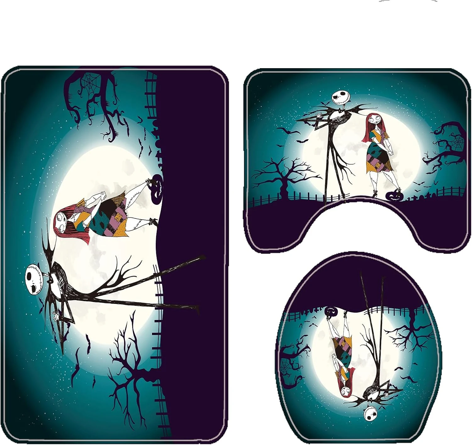 Doimck Cauchemar Avant Noël Rideaux De Douche Pour Salle De Bains Ensembles, Cauchemar Avant Noël Salle De Bains Ensembles Avec Rideau De Douche Et Tapis (N5) 6 Doimck Cauchemar Avant Noël Rideaux De Douche Pour Salle De Bains Ensembles, Cauchemar Avant Noël Salle De Bains Ensembles Avec Rideau De Douche Et Tapis (N5) - Image 4