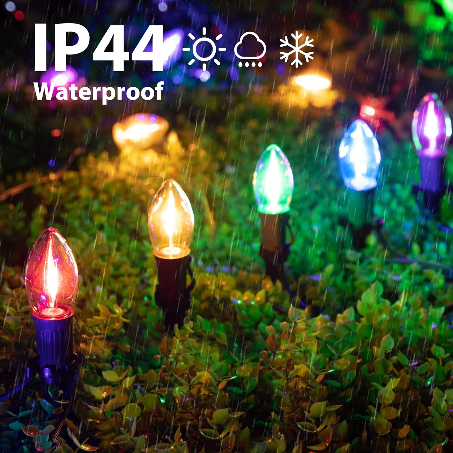 C9 Christmas String Lights Outdoor - 25,7 Pieds 20 Lumières LED Pour Le Chemin De Noël Avec 20 Piquets Connectable étanche Pour Les Allées De Noël Décoration Du Patio, Multicolore 4 C9 Christmas String Lights Outdoor - 25,7 Pieds 20 Lumières LED Pour Le Chemin De Noël Avec 20 Piquets Connectable étanche Pour Les Allées De Noël Décoration Du Patio, Multicolore - Image 2