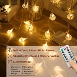 Feux De Batterie MDEDL Extérieur Intérieur, 33FT 80LED Flexibles De Cristal étanche Mini Globe Fée Lumières Lumineuses Décoratives De Noël Avec Minuterie à Distance Pour La Chambre Patio Jardin Canopy -Oui || N/A || pearhead 71cyjUnjJtL. AC SL1500