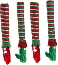 Garneck 1 Set 4 Pcs Chaise Jambe Couvre Parti Décorations Favors Cadeau De Noël Table Pieds Manches Personnes âgées Chaise De Noël Chaussettes Bottes Chaise Pieds Protecteurs Elfe Chaise Jambe Chaussettes