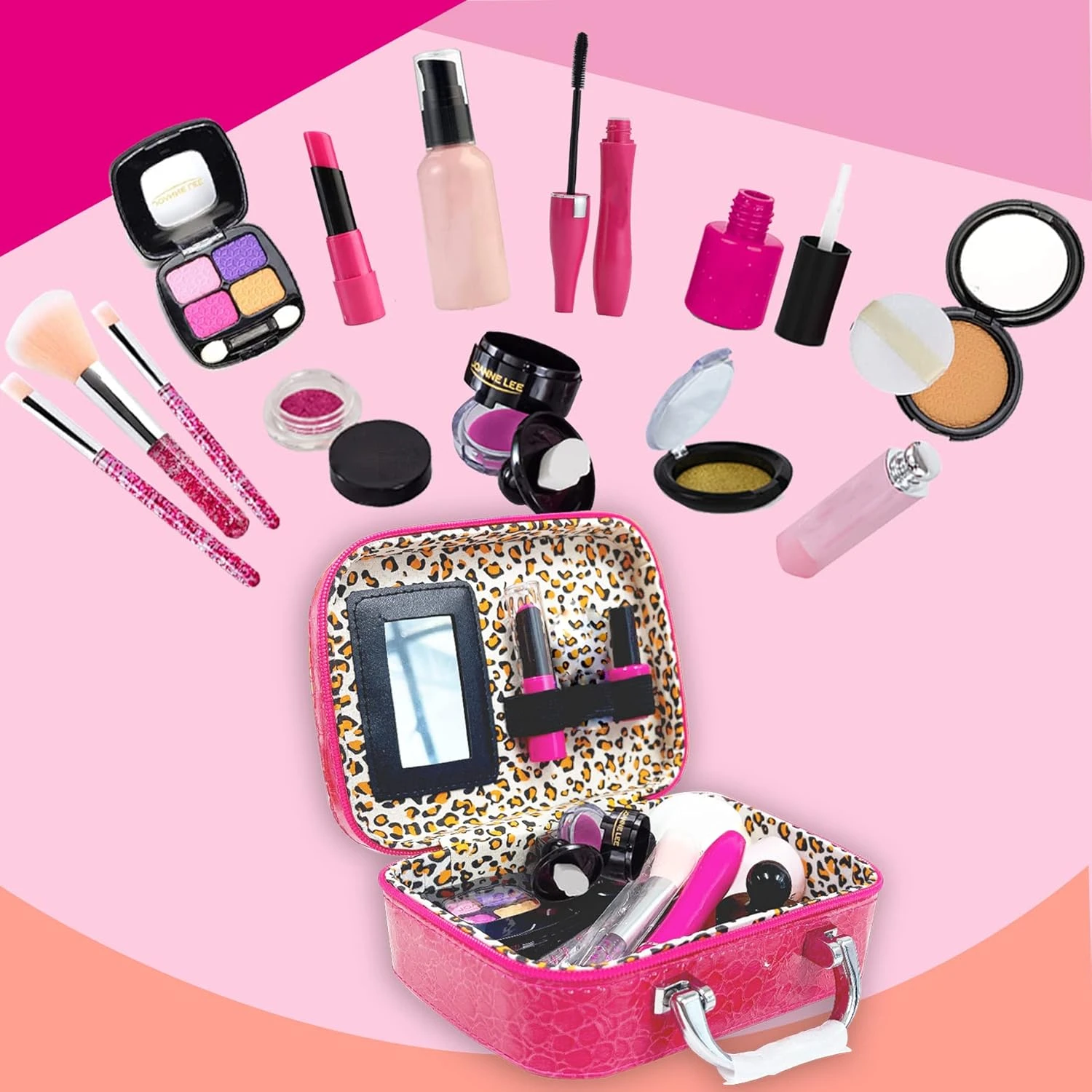 Kit De Maquillage Bretend Yaostyichy Pour Filles, Ensemble De Jeu Pour Enfants - Avec Sac Cosmétique Anniversaire Noël, Jouet Pour Tout-petits, Petite Fille 3 Ans + ( Maquillage Non Réel ) ( Enfants Roses ) 6 Kit De Maquillage Bretend Yaostyichy Pour Filles, Ensemble De Jeu Pour Enfants - Avec Sac Cosmétique Anniversaire Noël, Jouet Pour Tout-petits, Petite Fille 3 Ans + ( Maquillage Non Réel ) ( Enfants Roses ) - Image 4