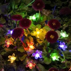 Fleurs Solaires SOLPEX, 2 Packs Chacune 23 Pieds 50 LED De Fleurs De Fée Solaire, Lumières De Cordes De Fleurs Solaires Pour Patio, Jardin, Arbre, Clôture, Noël, Fête, Décorations De Vacances - Multicolore -Oui || N/A || pearhead 71fiP7og7 L. AC SL1200