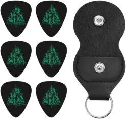 Musique Arbre De Noël Guitare Pick Avec Support Case Mince Moyen Lourd Jauges Pour Basse Guitare Acoustique