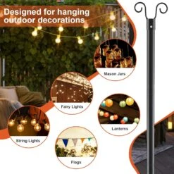 Pôle D'éclairage Extérieur, 11 Pôles D'éclairage FT Pour Terrasse En Bois, Pôle D'éclairage En Métal Imperméable Robuste Pour L'extérieur De La Cour De Jardin Dur, Noël, Mariage, Fête -Oui || N/A || pearhead 71g34uAx9sL. AC SL1500