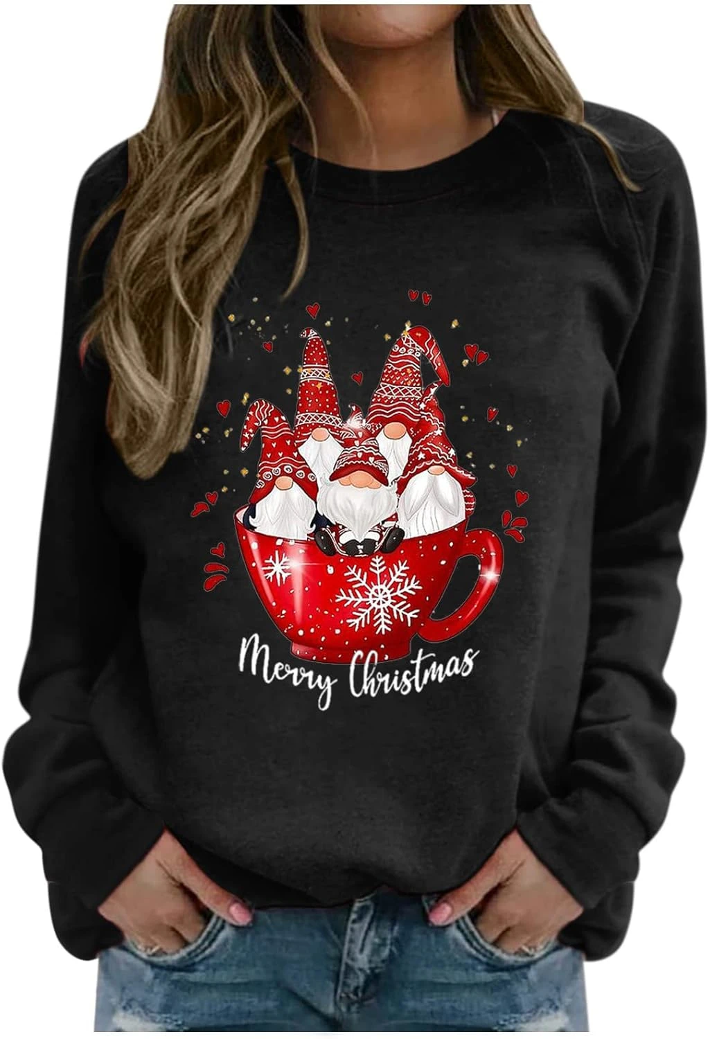SNKSDGM Femmes Arbres De Noël Manches Longues Léger De Noël Sweatshirts Crewneck Mignon Drôle Pulls Tops Chemise 3 SNKSDGM Femmes Arbres De Noël Manches Longues Léger De Noël Sweatshirts Crewneck Mignon Drôle Pulls Tops Chemise