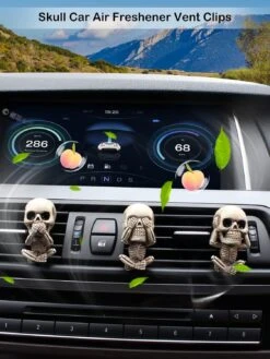 Crâne De Voiture Désodorisants Vent Clips Pour Halloween Voiture Accessoires, Goth Halloween Squelette Crâne De Voiture Décor Intérieur, Horreur Air Vent Clips Voiture Accessoires Pour Hommes Femmes, Mignon Crânes De Noël Halloween Cadeaux Avec Aromathérapie Tablettes -Oui || N/A || pearhead 71gq8PcJ3AL. AC SL1500