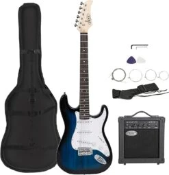 Guitare électrique Pleine Grandeur ZENY 39 "avec Ampli, étui Et Pack D'accessoires Forfait De Démarrage Pour Débutant, Cadeau De Vacances Idéal Pour Noël