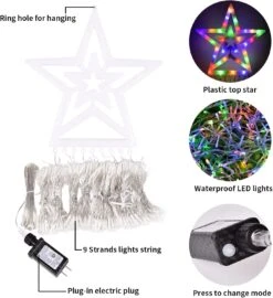 PLTCAT Décorations De Noël Extérieures Lumières De Cascade, 300 LED Étoile De Noël Arbre Topper Lumières, 8-Lumières Modes & Mémoire Fonction Fées Lumières Pour La Saint-Valentin Et Party & Yard Décoration(Multi) 15 PLTCAT Décorations De Noël Extérieures Lumières De Cascade, 300 LED Étoile De Noël Arbre Topper Lumières, 8-Lumières Modes & Mémoire Fonction Fées Lumières Pour La Saint-Valentin Et Party & Yard Décoration(Multi) -Oui || N/A || pearhead 71hTXQnhRjL. AC SL1500
