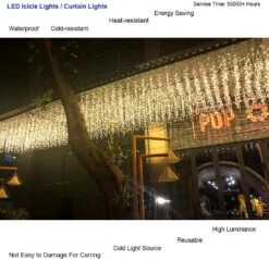 ZIMINGU Icicle Diwali Lumières Extérieur, Noël Rideaux De Fenêtre Suspendus Pendant 16,4FT 216LED 8 Modes Pleurant Saule Plafonnier String L -Oui || N/A || pearhead 71hTeN3XhFL. AC SL1010