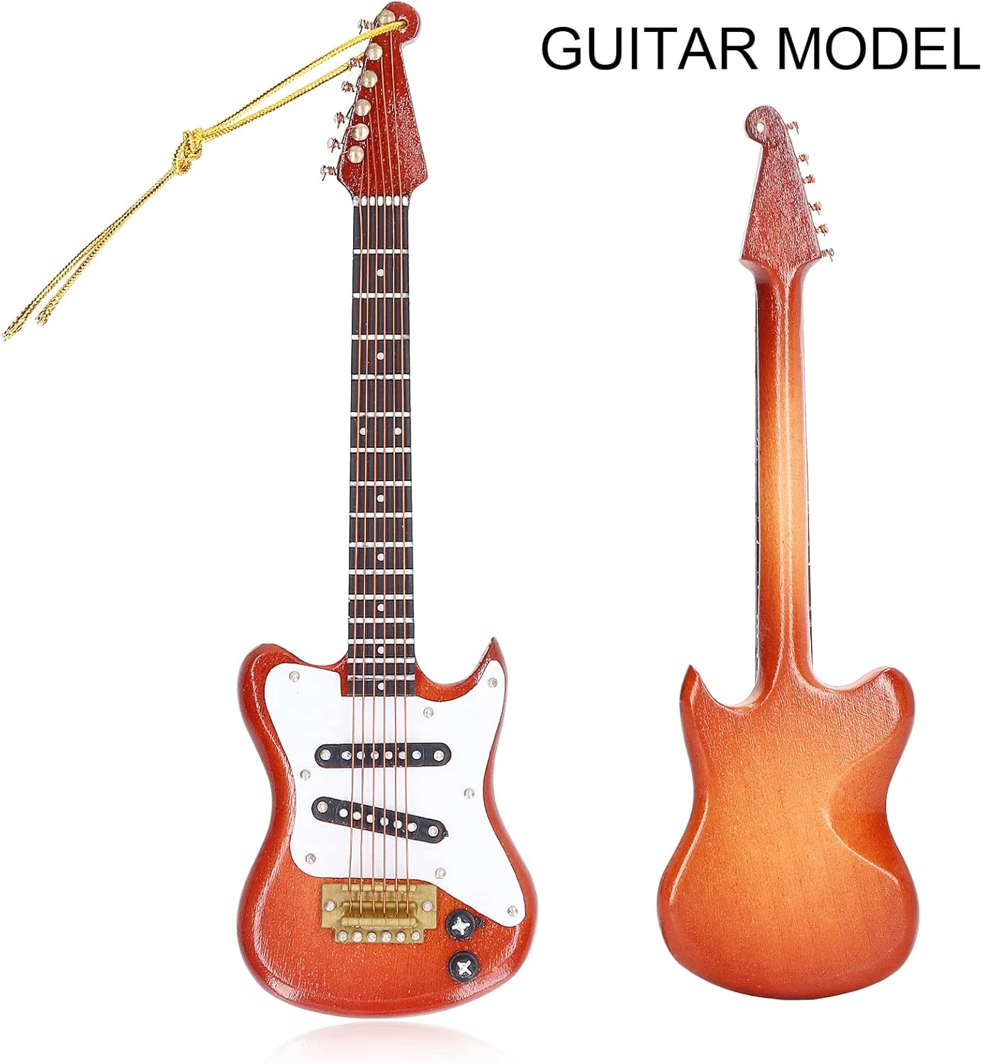 Agatige 5.9in Mini Modèle De Guitare, Instrument De Musique Miniature Avec Corde D'Or Pour Noël, Graduation, Anniversaires 8 Agatige 5.9in Mini Modèle De Guitare, Instrument De Musique Miniature Avec Corde D'Or Pour Noël, Graduation, Anniversaires - Image 6
