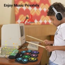 Ensemble De Batterie électronique PAXCESS, 9 Tampons De Batterie, Ensemble De Batterie électrique Avec Prise Casque, Haut-parleur Et Batterie Intégrés, Bâton De Batterie, Pédales, Meilleur Cadeau Pour L'anniversaire Des Vacances De Noël -Oui || N/A || pearhead 71hsy4HlEFL. AC SL1500