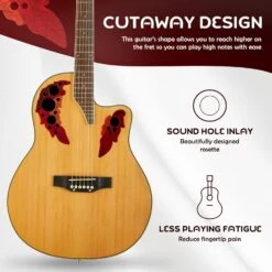 Guitare Acoustique, MIRIO 41Full Size Professional Acoustic Cutaway Guitar Kit Set W/Guitare Bag, Strap, Tuner Pick Pour Adulte, Étudiant, Débutant Naturel, Cadeau De Noël -Oui || N/A || pearhead 71i Ro6idL. AC SL1500