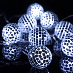 Cunno 20 LED Disco Ball String Light 9.4 Ft Disco Miroir Globe Ball Décor Disco Light Balls Disco Party Décorations Pour Noël Thanksgiving Wall Tree Intérieur Outdoor Party Supply, Blanc -Oui || N/A || pearhead 71j0xxTFIIL. AC SL1500