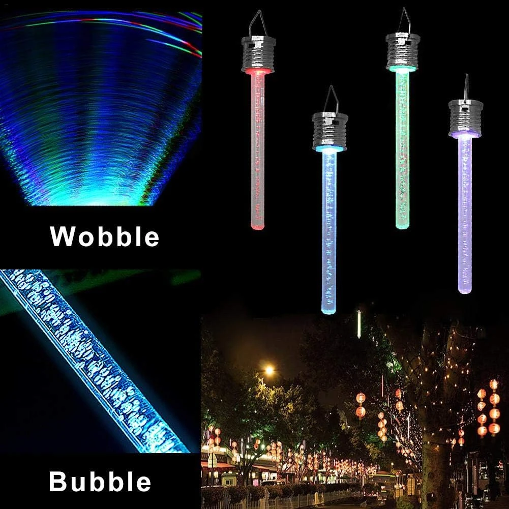 LIZHOUMIL 4 Pièces Solaire Suspendue Lumière, Acrylique Bulle Tube Lumière Avec Poignée, RGB 7 Couleur Changeant Lumières De Jardin Pour Arbre De Noël Party Jardin Jardin Patio Courtyard Clôtures Chemin Walkway Décoration 5 LIZHOUMIL 4 Pièces Solaire Suspendue Lumière, Acrylique Bulle Tube Lumière Avec Poignée, RGB 7 Couleur Changeant Lumières De Jardin Pour Arbre De Noël Party Jardin Jardin Patio Courtyard Clôtures Chemin Walkway Décoration - Image 3